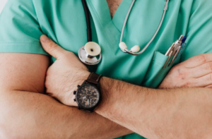 A doctor at a primary healthcare clinic in Bristol, CT.